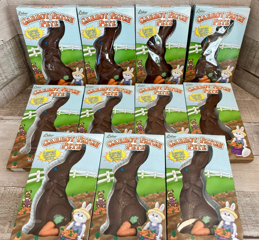 Easter Carrot Patch Pete Solid Milk Chocolate Flavor Bunny 3 oz. (11PK) BB 10/27