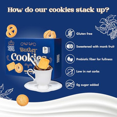 ChocZero Keto Butter Cookies Sugar Free Danish Shortbread Gluten Free 1 box