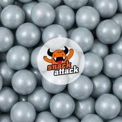 SHIMMER SILVER GUMBALLS ~ Sparkly fruity fun ~ 2LB – 32OZ ~ SHIPS FREE