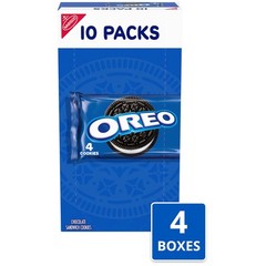 OREO Chocolate Sandwich Cookies, 40 Snack Packs 4 Cookies Per Pack, 4 Boxes