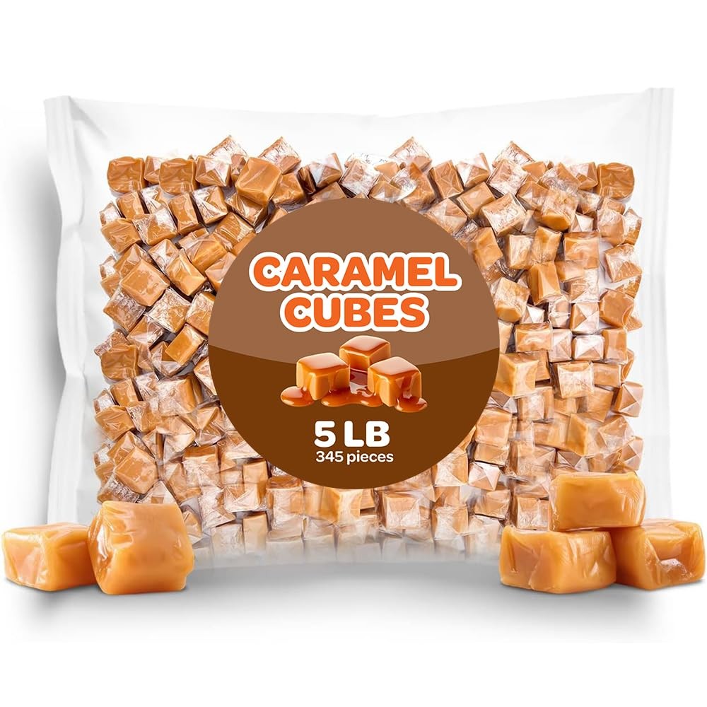 Caramel Cubes Candy – Bulk Pack 5 Pounds – Individually 5 Pound (Pack of 1)