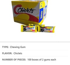 Chiclets Chewing Gum, 100 x 2 Units, Pack of 1