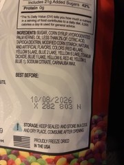 Brain Freeze Rainbow Crunch Freeze Dried Fruit Candy, Bag 5.6oz (158g)