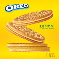 OREO Thins Lemon Creme Sandwich Cookies Family Size 11.78 oz Pack
