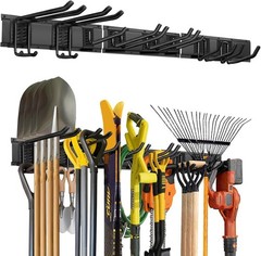48-Inch Garage Storage Tool Organizer with 8 Hooks – Heavy Duty Metal Rack fo…