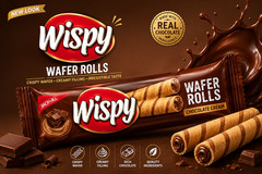 12 Boxes Hilal Wispy Wafer Rolls Chocolate Cream 24 Packs/Box 288 Snack Packs