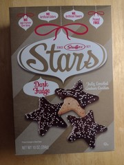 New- Stauffers Dark Fudge Stars Fully Enrobed Graham Cookies 10 oz. Box (1 Box)