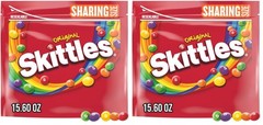 SKITTLES Summer Candy Sharing Size Bag, Chewy 15.6 Ounce (Pack of 2), Orange