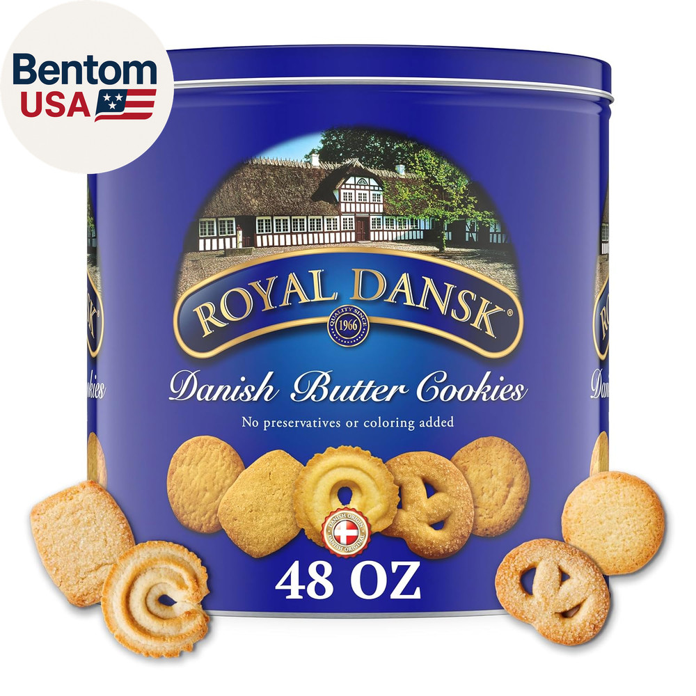 Danish Butter Cookies, Premium Assorted Cookies in a Gift Tin, Great for Sharing