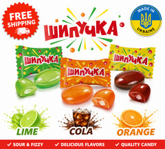 ROSHEN Caramel Candy Shipuchka Ukrainian Sweets Lime Cola Orange 200g Lollipop