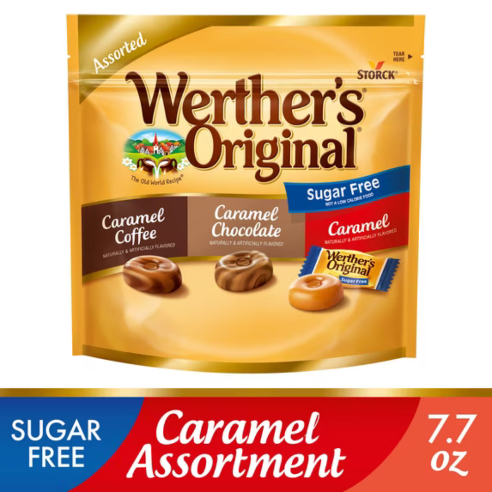 Werthers Original Hard Sugar Free Assorted Flavors, Caramel Coffee, Caramel Choc
