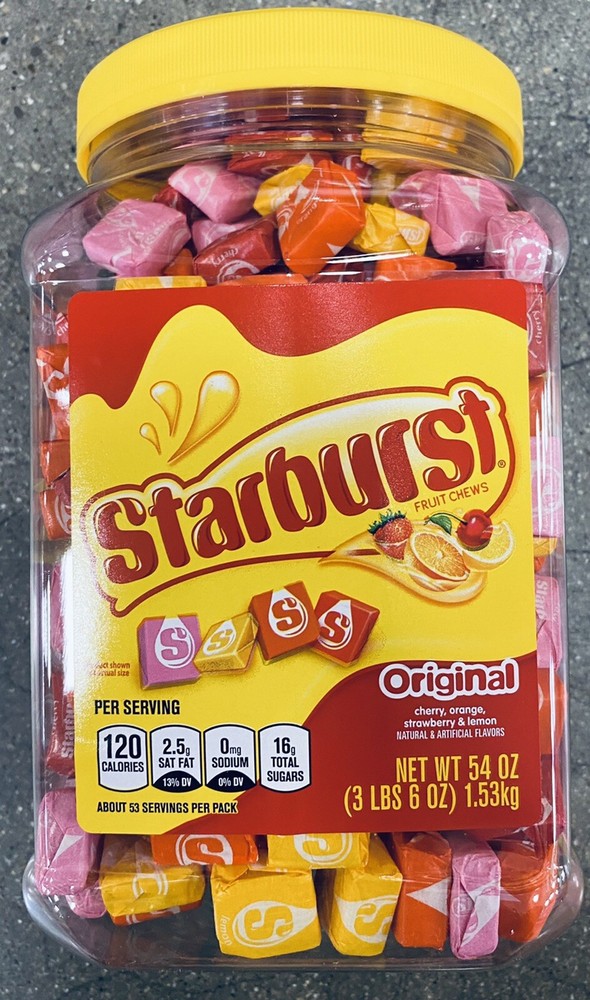 Starburst Original Fruit Chews 54 oz Tub Jar Cherry Orange Strawberry Lemon NEW
