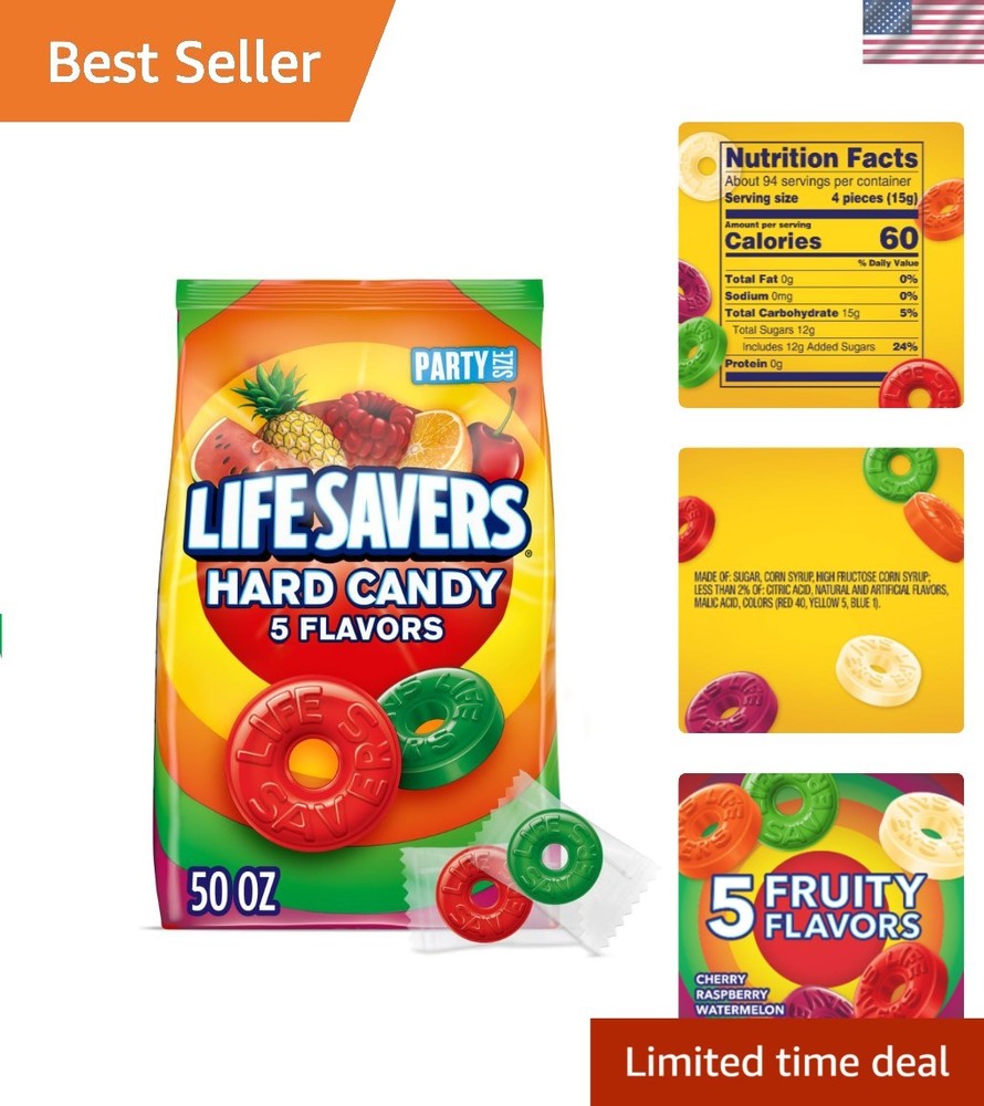 5 Flavors Hard Candy, Party Size, 50 oz Bag