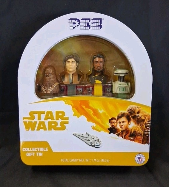 PEZ Disney Star Wars Han Solo Lando Gift Tin with 4 Candy Dispensers Collectable