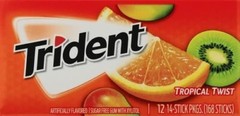Trident Tropical Twist Sugar Free Gum 42/ 168 Total Pieces