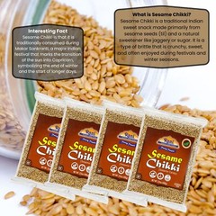 Rani Sesame Chikki (Brittle Candy) 100g (3.5oz) x Pack of 4