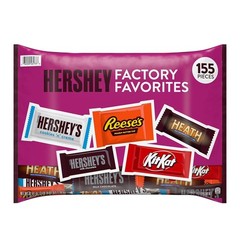 HERSHEY’S Assorted Chocolate Factory Favorites Snack Size Candy, 155 pcs.
