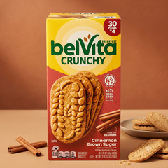 2 Pack BelVita Breakfast Biscuit, Cinnamon Brown Sugar, 1.76 oz, 30-count