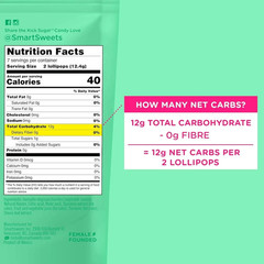 25 Bags: SmartSweets Lollipops, 3oz, Blue Raspberry & Watermelon – 1g Sugar