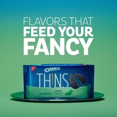 (2 pack) OREO Thins Mint Creme Chocolate Sandwich Cookies, 9.21 oz