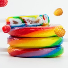 Swirl Rainbow Lollipops Individually Wrapped Bulk Suckers for Kid’s Birthday,…