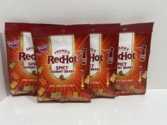 (4) Frank’s Red Hot Spicy Gummy Bears by Huer Limited Edition 3.52oz BB 12/2026