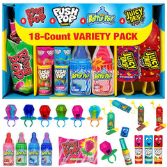 Bazooka Variety Candy Box 18 Count Lollipops Ring Pop Push Baby Bottle JuicyDrop