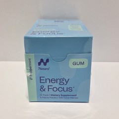 Neuro Energy & Focus Gum Peppermint Flavor 12 Packs – 108 Total Pieces