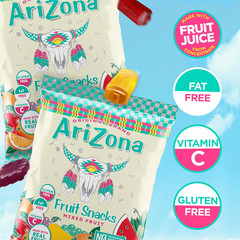 Arizona Fruit Snacks, Gluten Free Mixed Fruit Gummy Chews, 5 Ounce (Pack of 12)