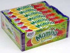 Mamba Sour Fruit Chews 24 Ct 2.65 Oz Bars Candy Assort Bulk Candies Fruits Chew