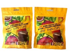 2 Pack Trader Joe’s Dark Chocolate Mango & Passion Fruit Creme Thin Cups 7.04 Oz