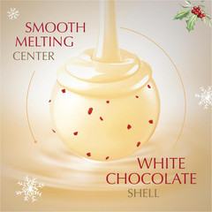 Lindt LINDOR White Chocolate Peppermint Truffles, White Chocolate Candy with Smo