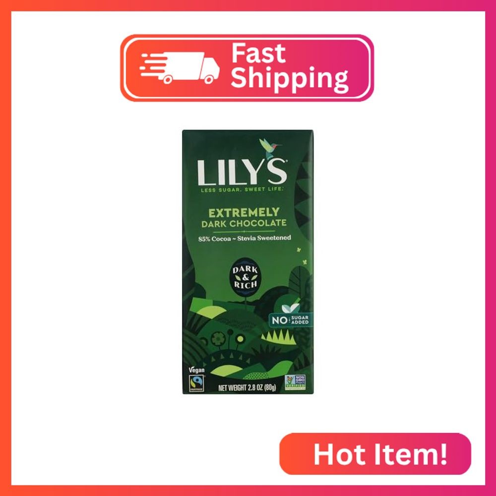 Lily’s Sweets, 85% Cocoa Extremely Dark Chocolate Bar, 2.8 Ounce