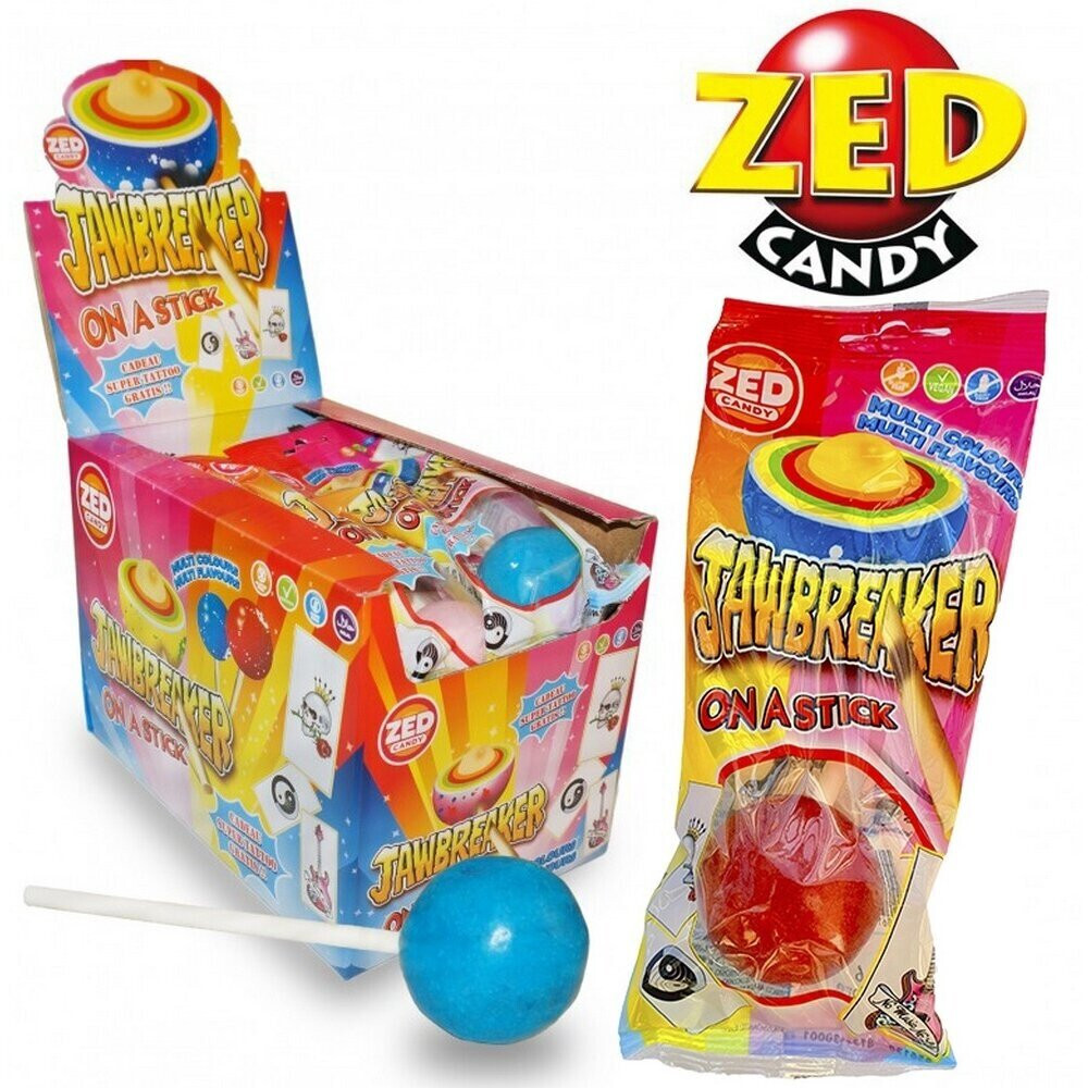 JAWBREAKER Multicolor Lollipops With Bubble Gum Center Sweets Treats Party Candy