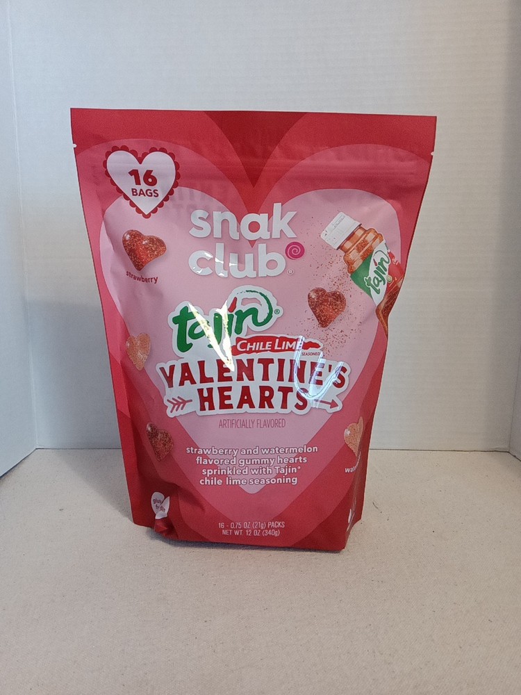 Snak Club Tajin Chili & Lime Seasoned Strawberry Watermelon Gummy Candy 12 Oz