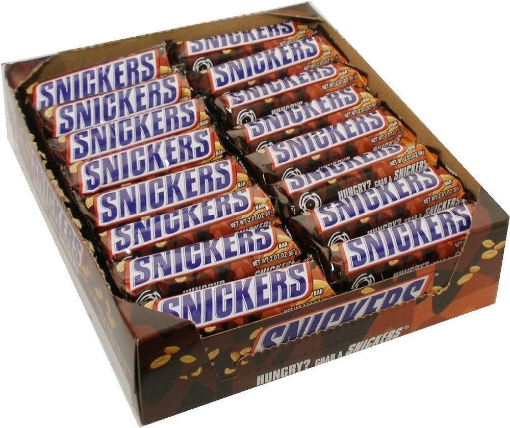 Snickers Single Bar Chocolate Candy, 48 89.3 Ounce (48 Count) (Pack of 1)