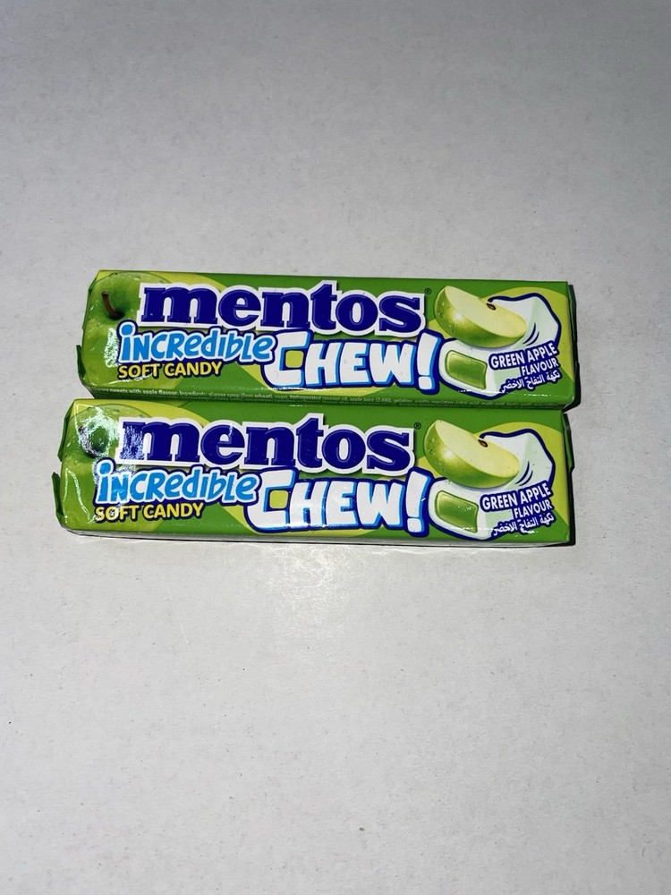 Exotic Candy Mentos Incredible Chew Green Apple Lot Of 2
