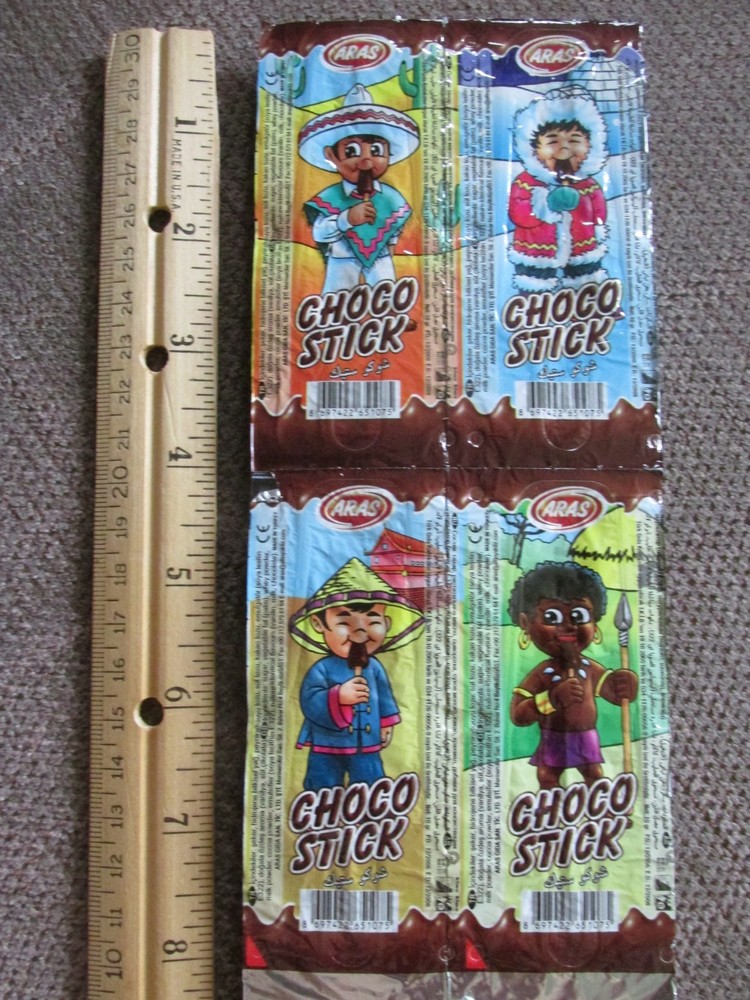 Choco Stick chocolate candy ARAS confectioner from TURKEY Vintage Rare cartoon