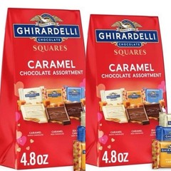 TWO! Ghirardelli Limited Edition Assorted Chocolate Caramel Squares 4.8 oz Ea