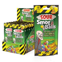TOXIC WASTE Smog Balls Candy Gusseted Bags, 3 oz (Pack of 12)