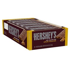 HERSHEY’S Milk Chocolate with Whole Almonds Candy Bars, 1.45 oz (36 Count)