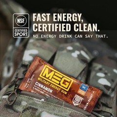 MEG – Military Energy Gum 5 Count (Pack of 3), Arctic, Cinnnamon, & Spearmint