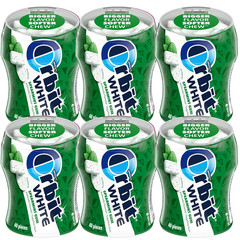 Orbit Gum White Spearmint Gum, 40 Piece Bottle (Pack of 6), Sugar Free Chewing G