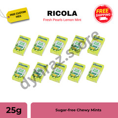 10 X Ricola Fresh Pearls Lemon Mint 25g Sugar-Free Chewy Mints