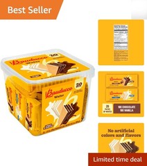 Bauducco Chocolate & Vanilla Wafer Cookies – Convenient Single Serve Wafer Co…