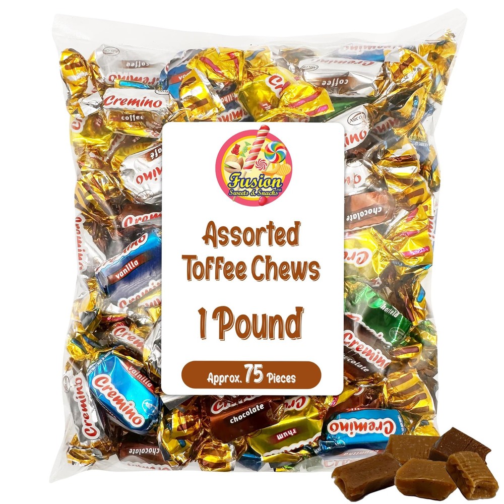 Toffee Candy Assorted – 1 Pound Bulk Chews, Toffee Candy Individually Wrapped…