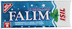 Falim Sugarless Plain Gum with Carbonat and Mint Aromatic, 20 Pack, 100 Pieces E