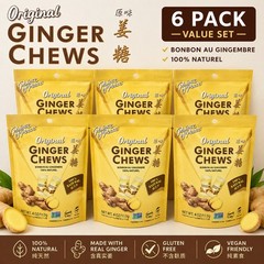 Prince of Peace Original Ginger Chews 4 oz 6 Pack Natural Ginger Candy