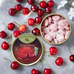 Cavendish & Harvey Sour Cherry Drops – 7oz (200g) Tin | Real Fruit Juice