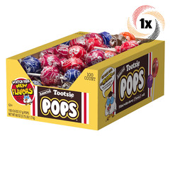 1x Box Tootsie Pops Fun Assorted Flavor Chewy Filled Lollipops | 100 Per Box